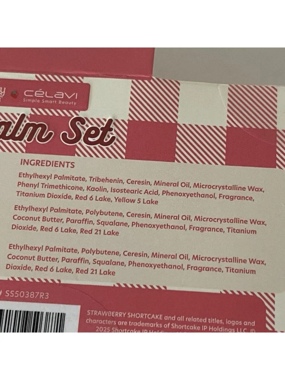 Set Of 3 Strawberry Shortcake Celavi Hydrating Lip Balm Strawberry Jam Jelly NEW